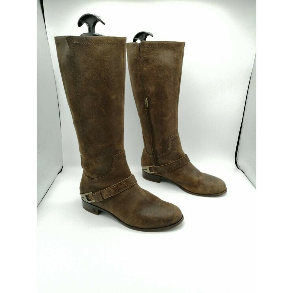 UGG Channing II Leather Metal Stirrup Side Zip Riding Boots 1004509 Women's 8M